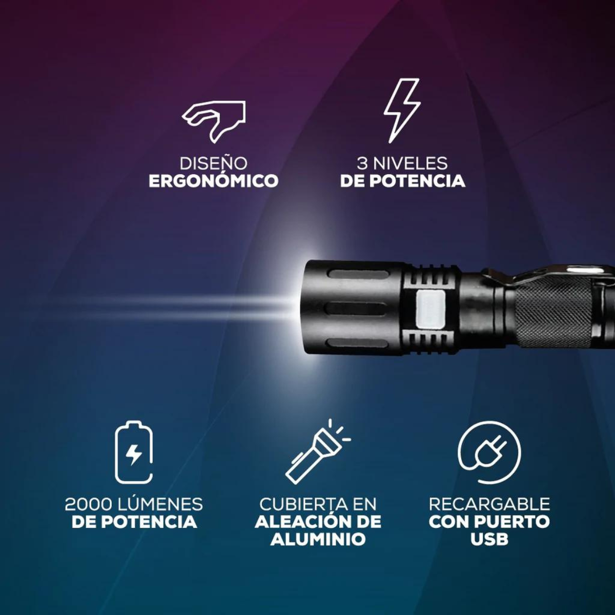 Linterna Ultra Potente USB