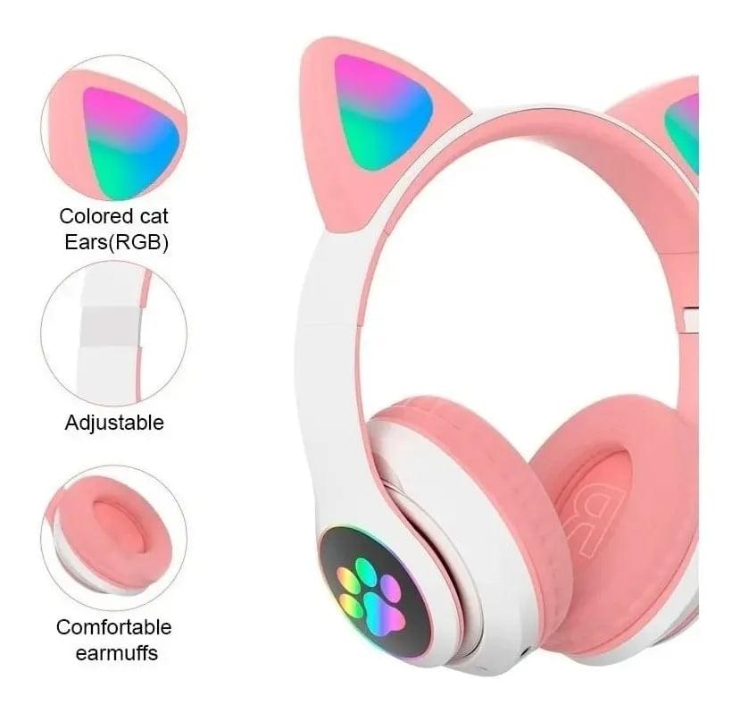 Audífonos Inalámbricos Bluetooth Orejas Gato